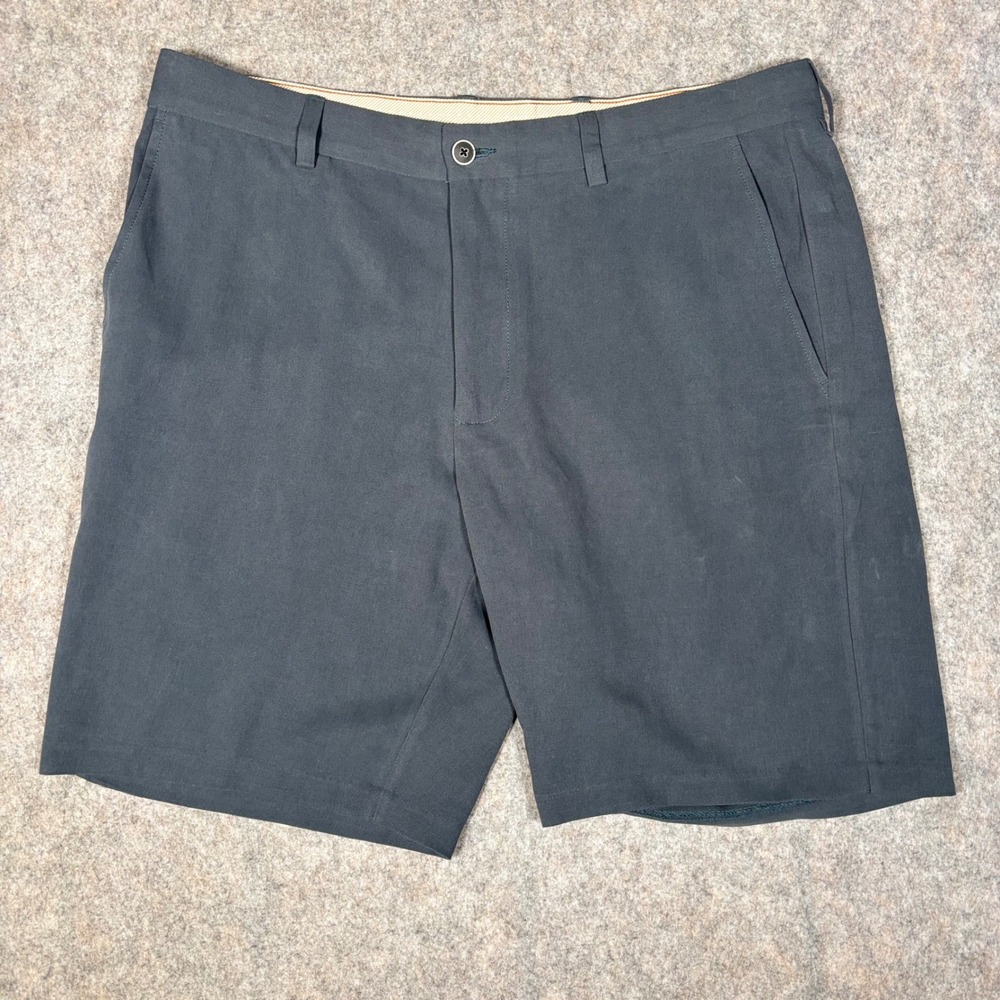 Tommy Bahama Silk Shorts Mens 38 Black Flat Front Luxury Resort Summer Casual